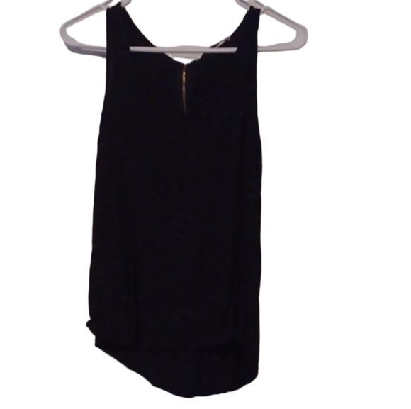 💙🌺Black Sleeveless Top Zipper In The Back - Picture 2 of 8